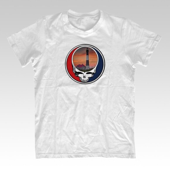 Grateful Dead Fire Island lighthouse t-shirt Stealie Mash-up Shakedown NWT LTWH - Picture 1 of 4